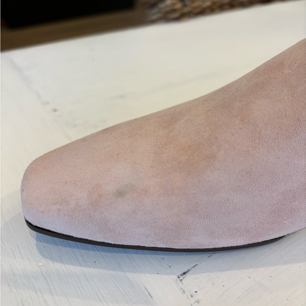 Naturalizer Pink Suede Loafers with Gold Accent Heel - Picture 7 of 11
